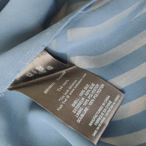 Ted Baker draped stripe pattern Silk Dress - Picture 4 of 4